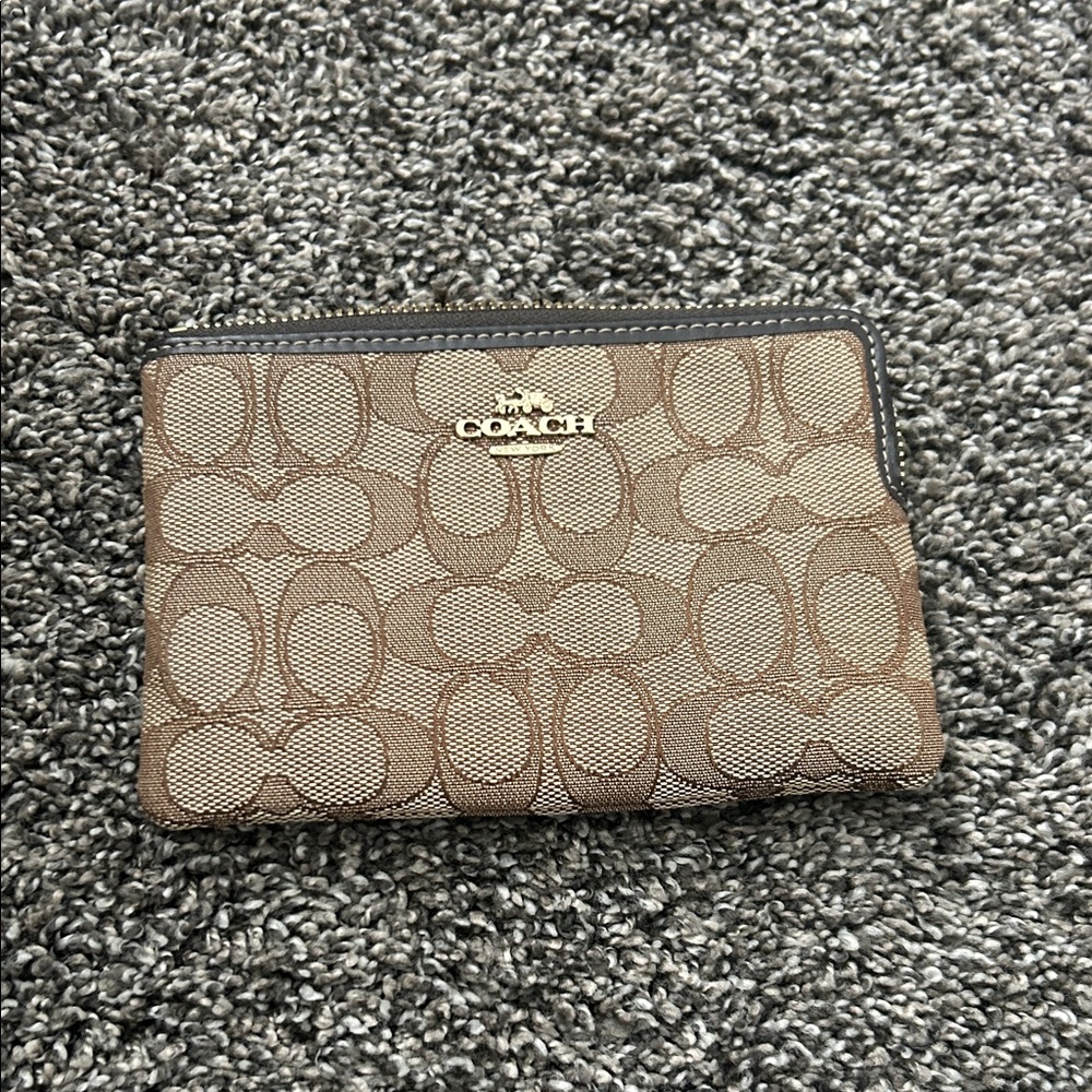 Coach Brown Signature Wristlet